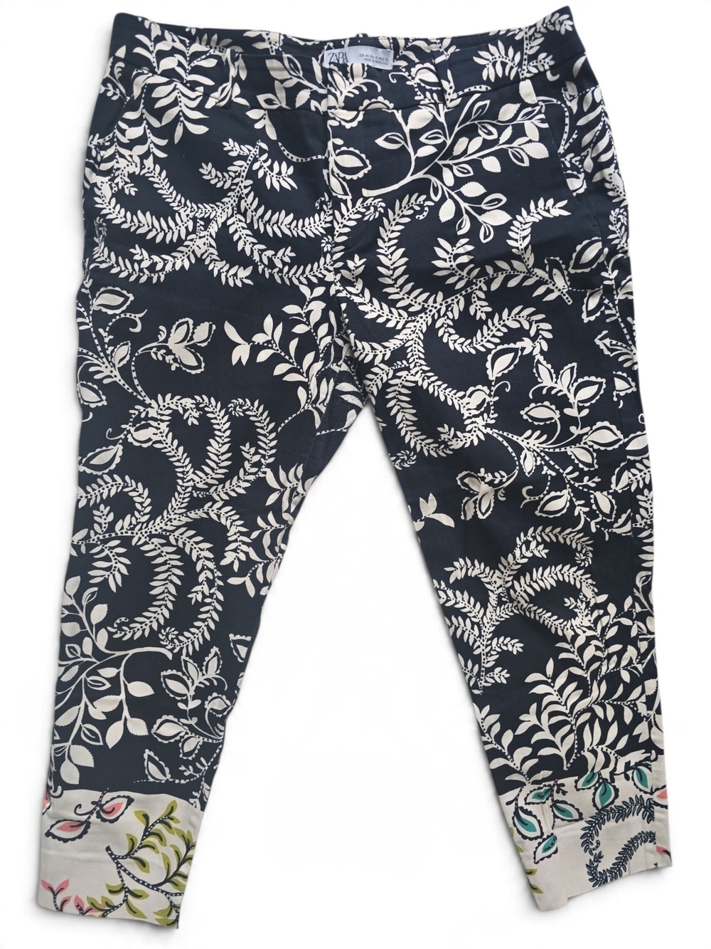 Black and Cream Floral Print pants